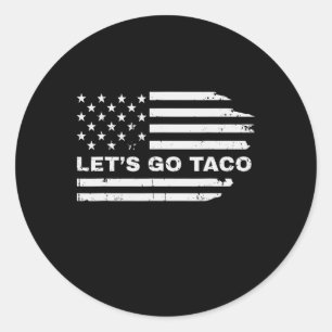 Sticker Rond Drôle Allons-y Taco 38