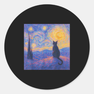 Sticker Rond Drôle Amoureux des chats Femmes Graphisme Pour Hom
