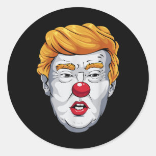 Sticker Rond Drôle anti-Trump Clown 2024 Élection Halloween