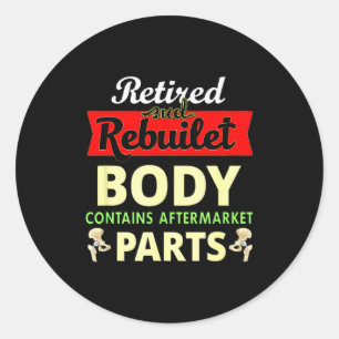 Sticker Rond Drôle Après Récupération De Chirurgie De La Hanche