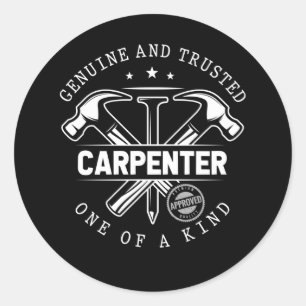 Sticker Rond Drôle artisan Woodworker Witty Carpenter