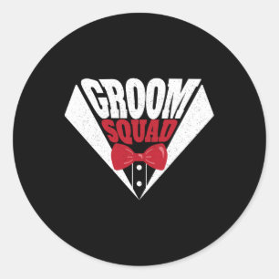 Sticker Rond Drôle Bachelor Party Groom Squad Stag Mariage