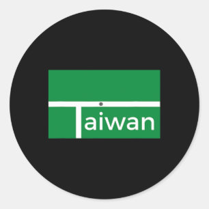 Sticker Rond Drôle Badminton Match Taïwan Nouveau Drapeau Desig