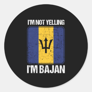 Sticker Rond Drôle Bajan Accent barbadien Je Ne Me Dis Pas Baj