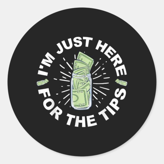 Sticker Rond Drôle barman juste (Devant)