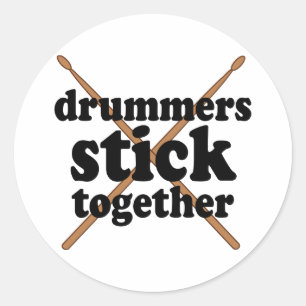 Sticker Rond Drôle batteur