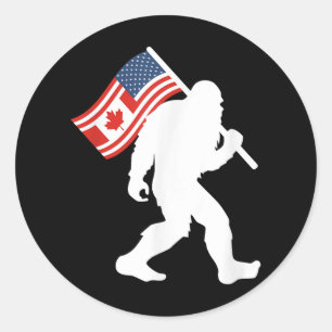 Sticker Rond Drôle Bigfoot Canada Les 51 États Trump Canada Éta