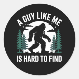 Sticker Rond Drôle Bigfoot Randonnée Sasquatch Humours Hommes