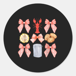 Sticker Rond Drôle Bow mignonne Coquette Crawfish Boil Y2k Girl