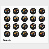 Sticker Rond Drôle Bowling Chick Sports Athlete mignonne Dames  (Feuille)