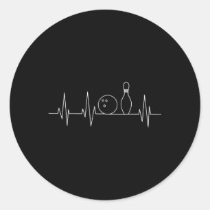 Sticker Rond Drôle Bowling Gift Cute Ekg Bowlers Pour Hommes Fe