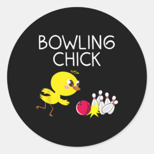 Sticker Rond Drôle Bowling Gift Femmes mignonne Bowling Chick S