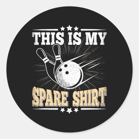 Sticker Rond Drôle Bowling Lover Bowler C'Est My Spare 3 (Devant)