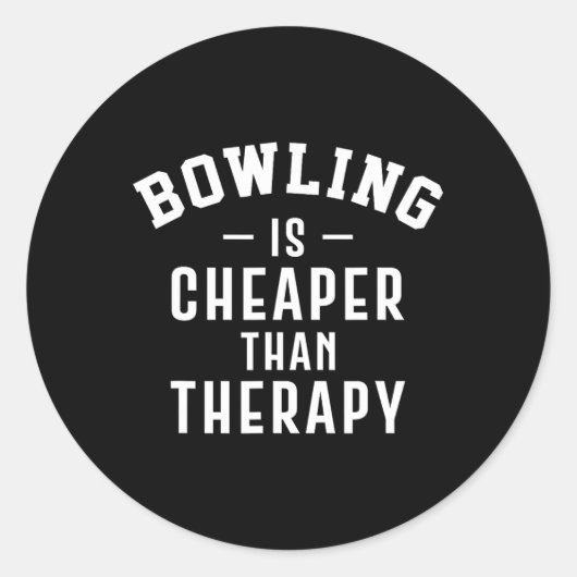 Sticker Rond Drôle Bowling Therapy - Bowling Gift (Devant)