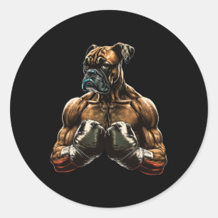 Sticker Rond Drôle Boxer Cadeaux Chien Boxer Pour Hommes Garçon