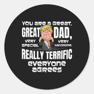 Sticker Rond Drôle cadeau Donald Trump pour papa Pères de Noël