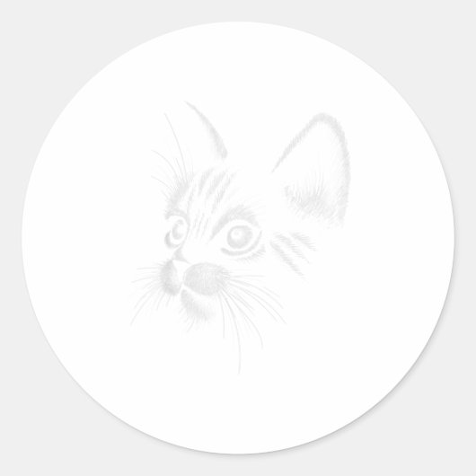 Sticker Rond Drôle cadeau visage chat TShirt (Devant)