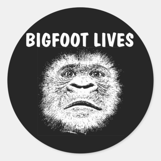 Sticker Rond Drôle Cadeaux Bigfoot (Devant)