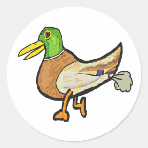 Sticker Rond Drôle canard à farce