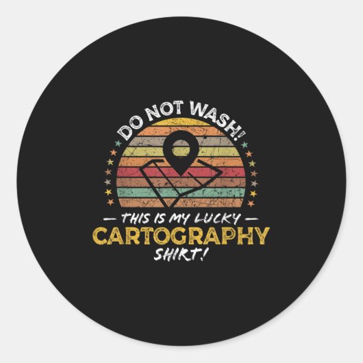 Sticker Rond Drôle Cartographe, Graphique de devis de cartograp (Devant)