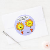 Sticker Rond Drôle Carton de la Moustache Caterpillar (Enveloppe)