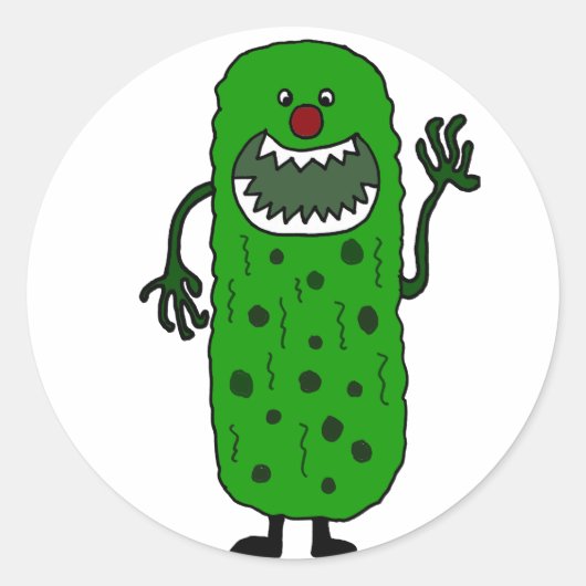 Sticker Rond Drôle Cartoon Monster (Devant)