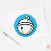 Sticker Rond Drôle Cartoon noir blanc Chat Bell Pop Art (Enveloppe)