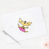 Sticker Rond Drôle Cartoon Rats Danse (Enveloppe)