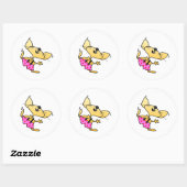 Sticker Rond Drôle Cartoon Rats Danse (Feuille)