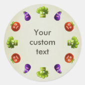 Sticker Rond Drôle Cartoon Vegetables (Devant)