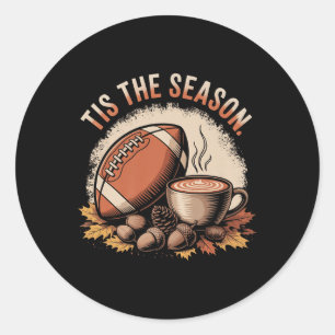Sticker Rond Drôle C'est La Saison Football D'automne Automne E