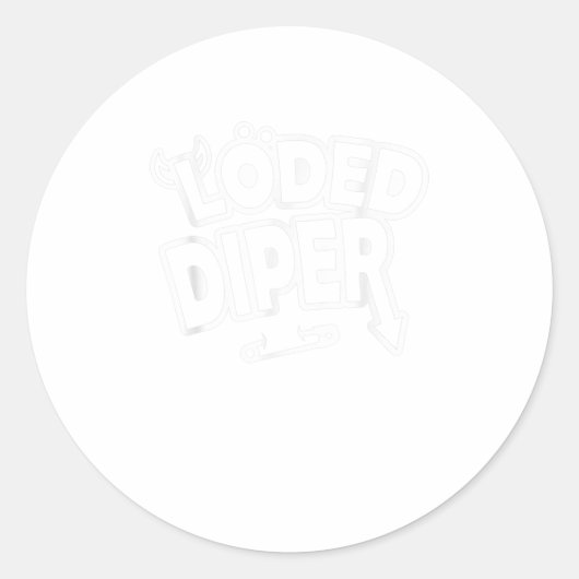 Sticker Rond Drôle Chargé Diper - Nice Cadeau (Devant)