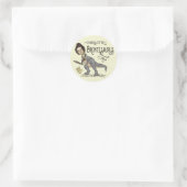 Sticker Rond Drôle Charlotte Bronte Saurus Dinosaur Lecteur de  (Sac)