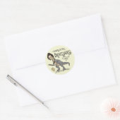 Sticker Rond Drôle Charlotte Bronte Saurus Dinosaur Lecteur de  (Enveloppe)
