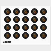 Sticker Rond Drôle Chat Halloween Chat Assistant de mème de cha (Feuille)