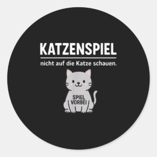 Sticker Rond Drôle Chat Ne regarde pas jeu sur Amoureux des ani