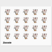 Sticker Rond Drôle chat tabby est un chef sushi (Feuille)