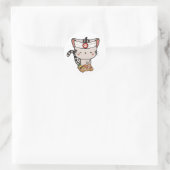 Sticker Rond Drôle chat tabby est un chef sushi (Sac)