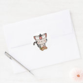Sticker Rond Drôle chat tabby est un chef sushi (Enveloppe)