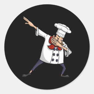 Sticker Rond Drôle Chef Design Pour Hommes Femmes Cuisinier Hip