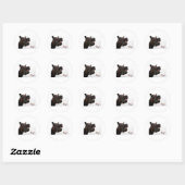 Sticker Rond Drôle Cheval : foin ! (Feuille)