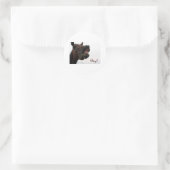 Sticker Rond Drôle Cheval : foin ! (Sac)