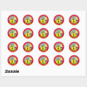 Sticker Rond Drôle Chien HUH ! fête d'anniversaire ! (Feuille)