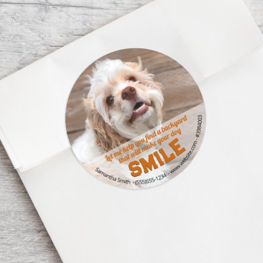 Sticker Rond Drôle Chien Immobilier Pop By