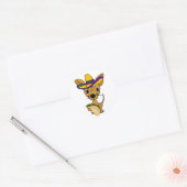 Sticker Rond Drôle Chihuahua mangeant Taco Cartoon (Enveloppe)