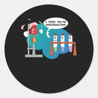 Sticker Rond Drôle Chimie Comique Réaction chimique