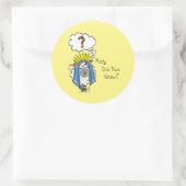 Sticker Rond Drôle Christian Noël mignon Mouton Dessin (Sac)