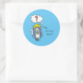 Sticker Rond Drôle Christian Noël mignon Mouton Dessin (Sac)