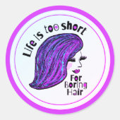 Sticker Rond Drôle Citation Artistes Créatifs Coiffeur Salons (Devant)