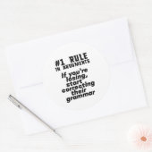 Sticker Rond Drôle Citation humoristique Grammaire Anglais Ense (Enveloppe)